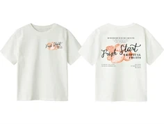 Name It cloud dancer/red orange printet t-shirt